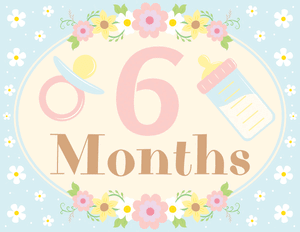 6 Months Old Floral Baby Milestone Sign