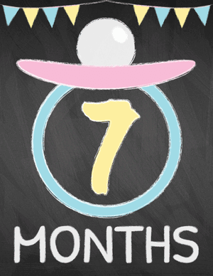 7 Months Old Chalkboard Baby Milestone Sign