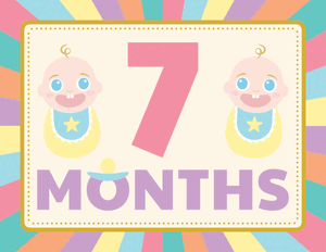 7 Months Old Colorful Baby Milestone Sign