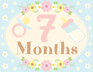 7 Months Old Floral Baby Milestone Sign