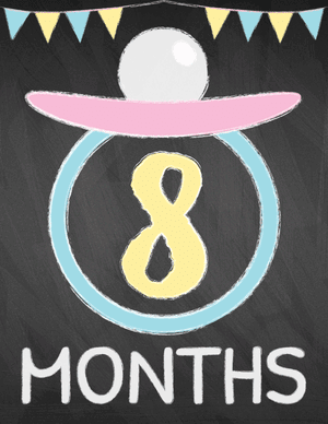 8 Months Old Chalkboard Baby Milestone Sign