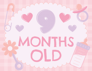 9 Months Old Baby Girl Milestone Sign