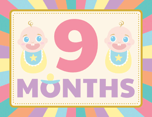 9 Months Old Colorful Baby Milestone Sign