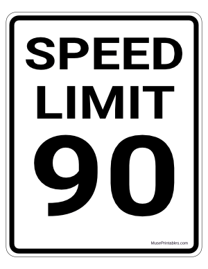 90 MPH Speed Limit Sign