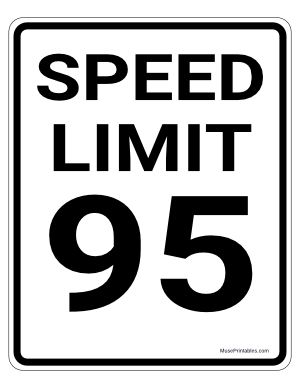 95 MPH Speed Limit Sign