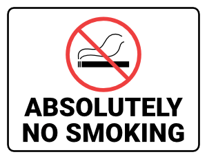 Absolutely No Smoking Sign