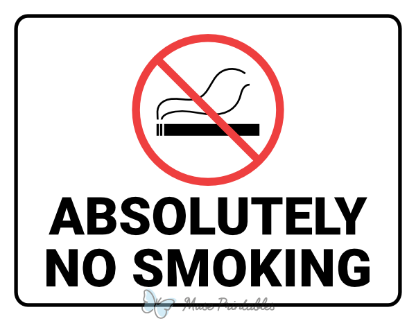 Absolutely No Smoking Sign