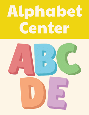 Alphabet Classroom Center Sign