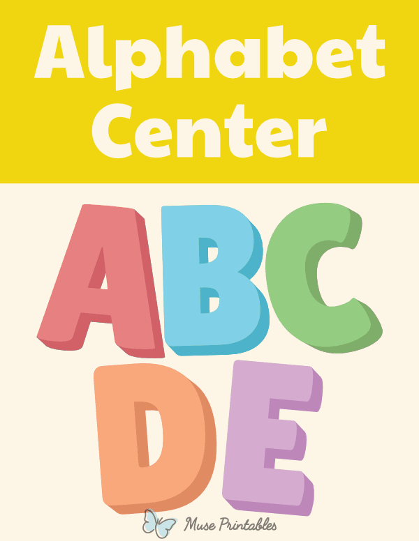 Alphabet Classroom Center Sign