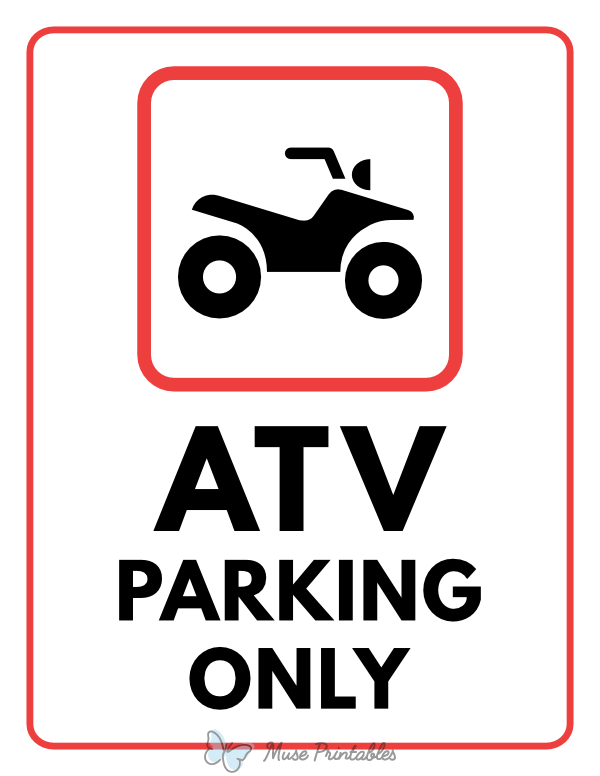 Atv Parking Only Sign