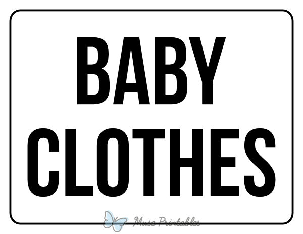 Baby Clothes Yard Sale Sign