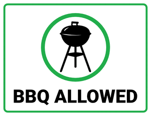 BBQ Allowed Sign