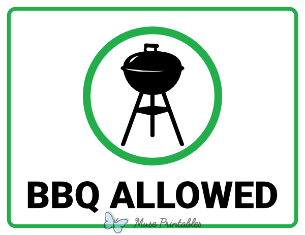 BBQ Allowed Sign