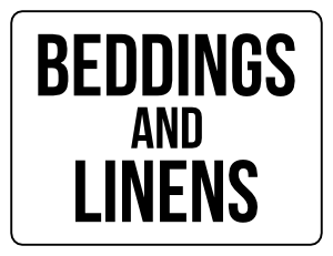 Beddings and Linens Yard Sale Sign