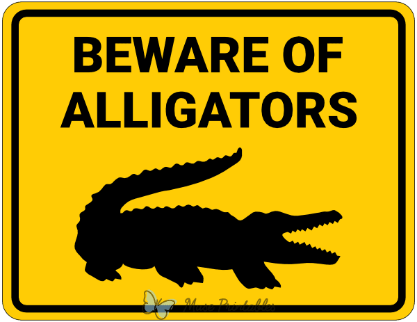 Beware of Alligators Sign