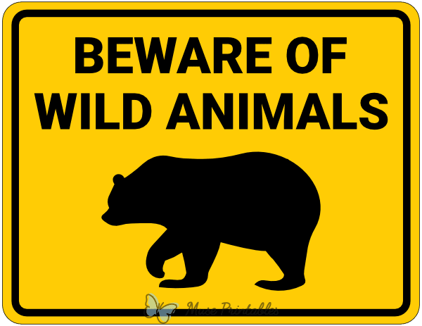 Beware of Wild Animals Sign
