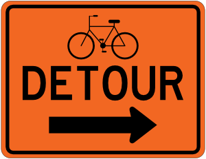 Bicycle Detour Right Sign