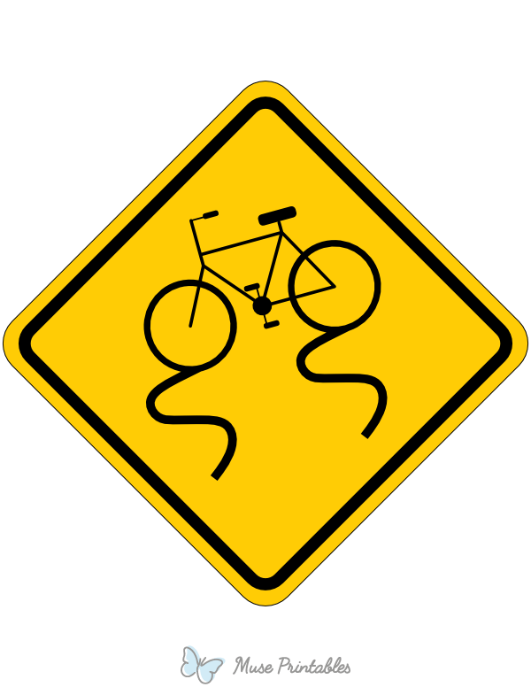 Bicycle Slippery When Wet Sign