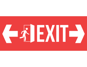 Bidirectional Arrow Exit Sign