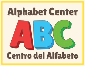 Bilingual Alphabet Classroom Center Sign