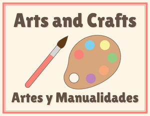 Bilingual Arts and Crafts Classroom Center Sign