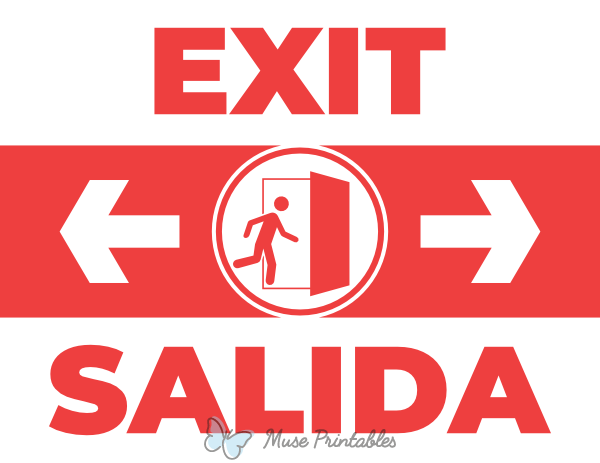 Bilingual English and Spanish Exit Sign