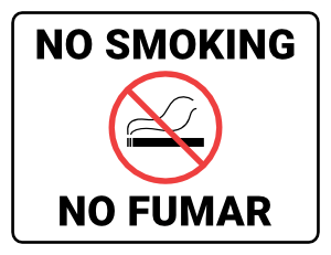 Bilingual English and Spanish No Smoking Sign