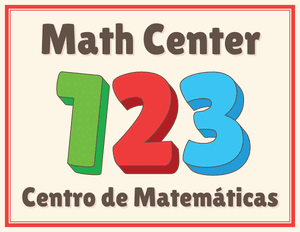 Bilingual Math Classroom Center Sign