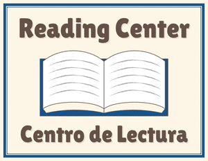 Bilingual Reading Classroom Center Sign