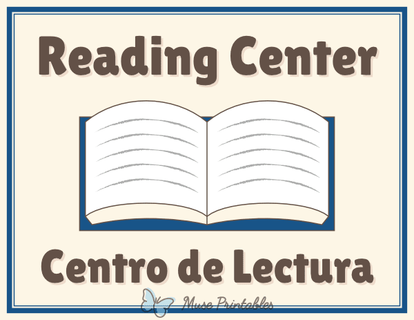 Bilingual Reading Classroom Center Sign