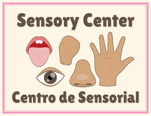 Bilingual Sensory Classroom Center Sign