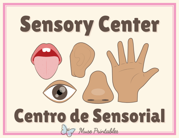 Bilingual Sensory Classroom Center Sign