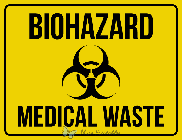 Printable Biohazard Medical Waste Sign