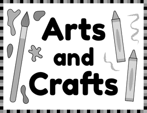 Black and White Arts and Crafts Classroom Center Sign