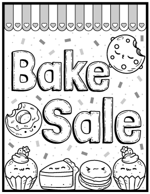 Black and White Bake Sale Sign