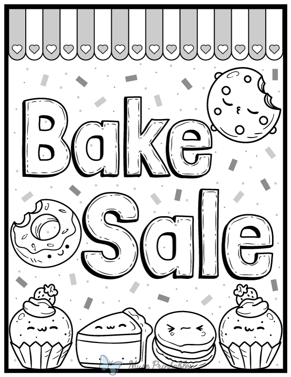 Black and White Bake Sale Sign