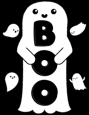 Black and White Boo Sign