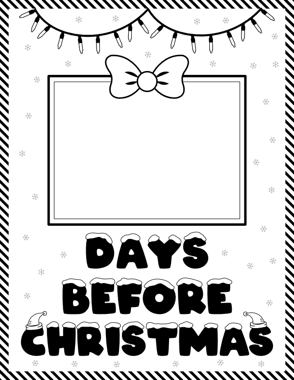 Black and White Days Until Christmas Sign