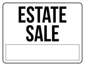 Black and White Estate Sale Sign