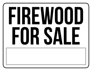 Black and White Firewood For Sale Sign