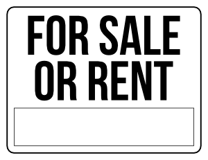 Black and White For Sale Or Rent Sign