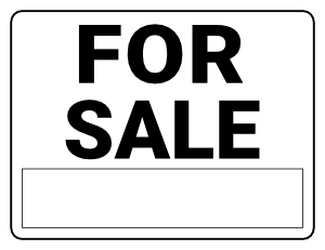 Black and White For Sale Sign