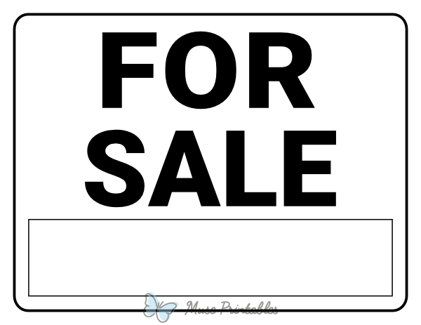 Black and White For Sale Sign