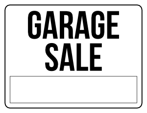 Black and White Garage Sale Sign