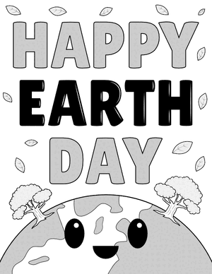 Black and White Happy Earth Day Sign