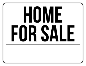 Black and White Home For Sale Sign
