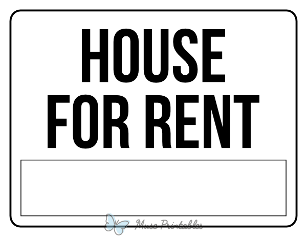 Black and White House For Rent Sign