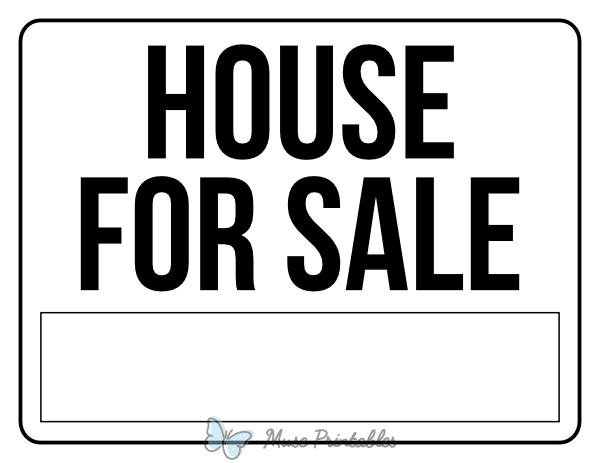 Black and White House For Sale Sign