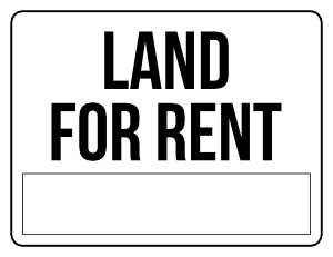 Black and White Land For Rent Sign