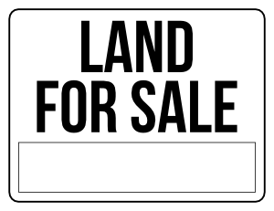 Black and White Land For Sale Sign